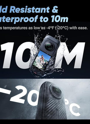 insta360 X4 Motorcycle Bundle- 8K Waterproof 360 Action Digital Camera, 4K Wide-Angle Video, Removable Lens Guards, 135 Min Battery Life, Ai Editing, Stabilization, for Sports, Travel,Black 