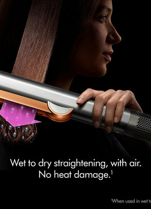 Dyson Airstrait™ Straightener| Wet to Dry Straightener| No Heat Damage| 2 in 1 Straightening| Saves Time| Natural Straight Look|Uses Air| No Hot Plates| Dry & Straighten| Volumunious & Shiny Hair | 3 Modes| Travel Friendly|Intelligent Heat Control| 2 Year 