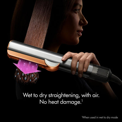 Dyson Airstrait™ Straightener| Wet to Dry Straightener| No Heat Damage| 2 in 1 Straightening| Saves Time| Natural Straight Look|Uses Air| No Hot Plates| Dry & Straighten| Volumunious & Shiny Hair | 3 Modes| Travel Friendly|Intelligent Heat Control| 2 Year 