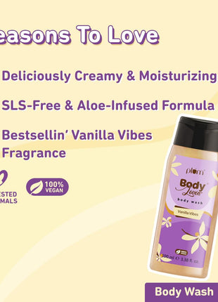 Plum BodyLovin' Vanilla Vibes Bath & Body Gift Set | Body Wash | Body Mist | Body Oil | Long-Lasting Warm Vanilla Fragrance | Gift Set For Women | Gifting For Birthday, Valentine's, Anniversary, Rakhi & Special Occasions| Premium Gift Packaging | Pack Of 
