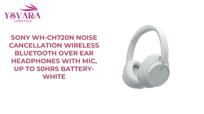 Sony WH-CH720N Noise Cancellation Wireless Bluetooth Over Ear Headphones with Mic, Up to 50Hrs Battery- White by@Outfy