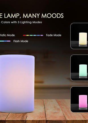 ro:sha Rosha Prisma Wireless ABS Plastic LED Table Lamps | Upto 8-10 Hrs 2200mAh Rechargeable Batteries | Button Control | 16 RGB Colors (Transparent) 
