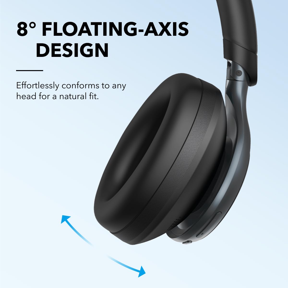 soundcore by Anker,Space One Active Noise Cancelling Bluetooth Over Ear Headphones with Travel Pouch,2X Stronger Voice Reduction,40H ANC Playtime,App Control,Ldac Hi-Res,Ergo Design for Comfort Fit 