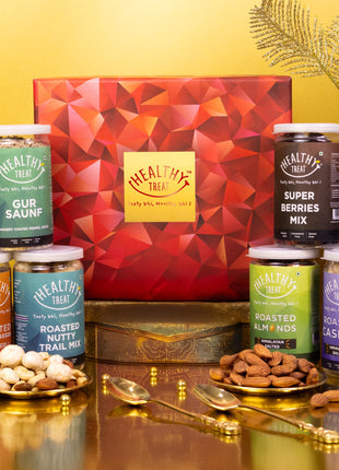 Healthy Treat Royal Treat Holi Gift Hamper | Festival Gifting | Holi Gift | Holi Gifts For Family and Friends | Birthday, Anniversary Gift's | Wedding Gifts | Healthy Gourmet Hamper | Healthy Roasted Snacks, Dry Fruit Gift Box | Wholesome Corporate Giftin 