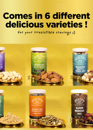 Healthy Treat Royal Treat Holi Gift Hamper | Festival Gifting | Holi Gift | Holi Gifts For Family and Friends | Birthday, Anniversary Gift's | Wedding Gifts | Healthy Gourmet Hamper | Healthy Roasted Snacks, Dry Fruit Gift Box | Wholesome Corporate Giftin 