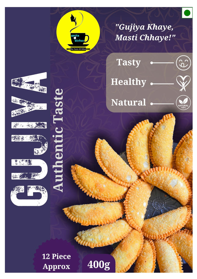 Authentic Homemade Gujiya By Savita Kitchen | Traditional Indian Sweet | Made with Khoya, Dry Fruits, and Cardamom | Crispy & Delicious | Perfect for Holi, Diwali, and Festive Gifting | Fresh, Handcrafted, and Festive Mithai Box (400g) (12 Piece Approx) 