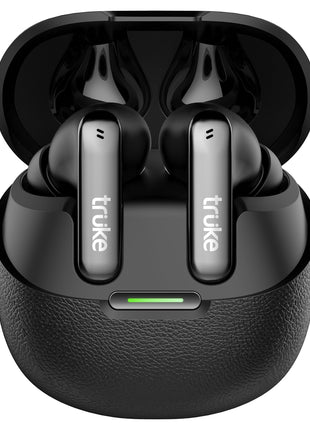 truke New Launch [2025] Mega 7 True Wireless in-Ear Earbuds w/ 24-Bit 360 Spatial Audio, 60H Playtime & Fast Charging Buds, Dual Pairing, 40ms Low Latency TWS, 4-Mic ENC, Made in India-(Coal Black) 