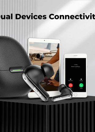 truke New Launch [2025] Mega 7 True Wireless in-Ear Earbuds w/ 24-Bit 360 Spatial Audio, 60H Playtime & Fast Charging Buds, Dual Pairing, 40ms Low Latency TWS, 4-Mic ENC, Made in India-(Coal Black) 