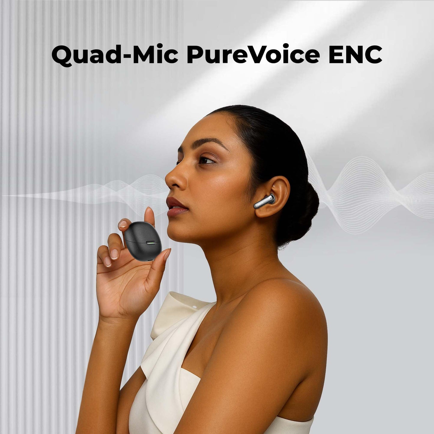 truke New Launch [2025] Mega 7 True Wireless in-Ear Earbuds w/ 24-Bit 360 Spatial Audio, 60H Playtime & Fast Charging Buds, Dual Pairing, 40ms Low Latency TWS, 4-Mic ENC, Made in India-(Coal Black) 