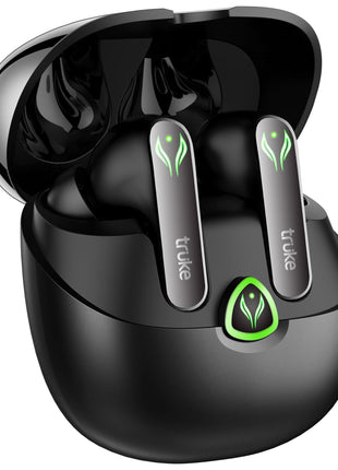 truke New Launch BTG Ultra True Wireless in Ear Earbuds, 40ms Ultra Low Latency Battle Mode™ Gaming Ear Buds, 60H Playtime, Quad Mics Crystal-Clear Calls, Fast Charging, BT 5.4, Noise Cancellation 