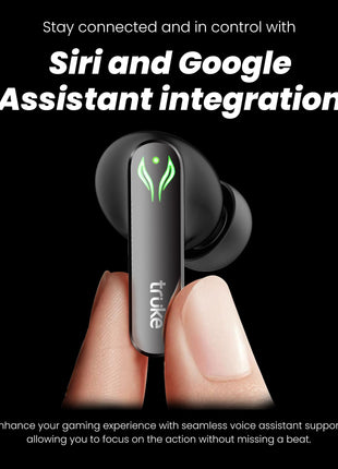 truke New Launch BTG Ultra True Wireless in Ear Earbuds, 40ms Ultra Low Latency Battle Mode™ Gaming Ear Buds, 60H Playtime, Quad Mics Crystal-Clear Calls, Fast Charging, BT 5.4, Noise Cancellation 