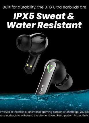 truke New Launch BTG Ultra True Wireless in Ear Earbuds, 40ms Ultra Low Latency Battle Mode™ Gaming Ear Buds, 60H Playtime, Quad Mics Crystal-Clear Calls, Fast Charging, BT 5.4, Noise Cancellation 