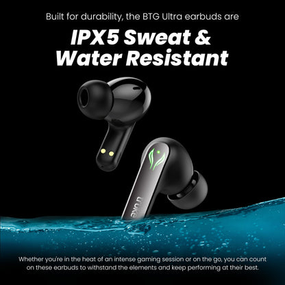 truke New Launch BTG Ultra True Wireless in Ear Earbuds, 40ms Ultra Low Latency Battle Mode™ Gaming Ear Buds, 60H Playtime, Quad Mics Crystal-Clear Calls, Fast Charging, BT 5.4, Noise Cancellation 