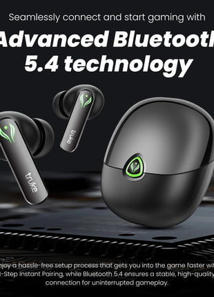 truke New Launch BTG Ultra True Wireless in Ear Earbuds, 40ms Ultra Low Latency Battle Mode™ Gaming Ear Buds, 60H Playtime, Quad Mics Crystal-Clear Calls, Fast Charging, BT 5.4, Noise Cancellation 