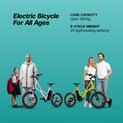 vaan Urbansport Electric Bicycle with Display, Benelli Hydroformed Alloy Frame and 5 Levels Pedal Assist for Easy Climb (White, E-Cycle Weight- 25kg) 