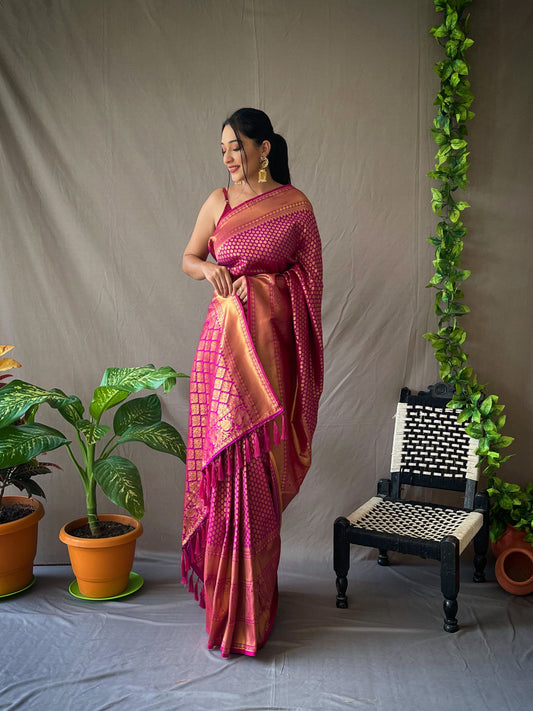 Pure Kanjeevaram Silk #2 Wine Saris & Lehengas